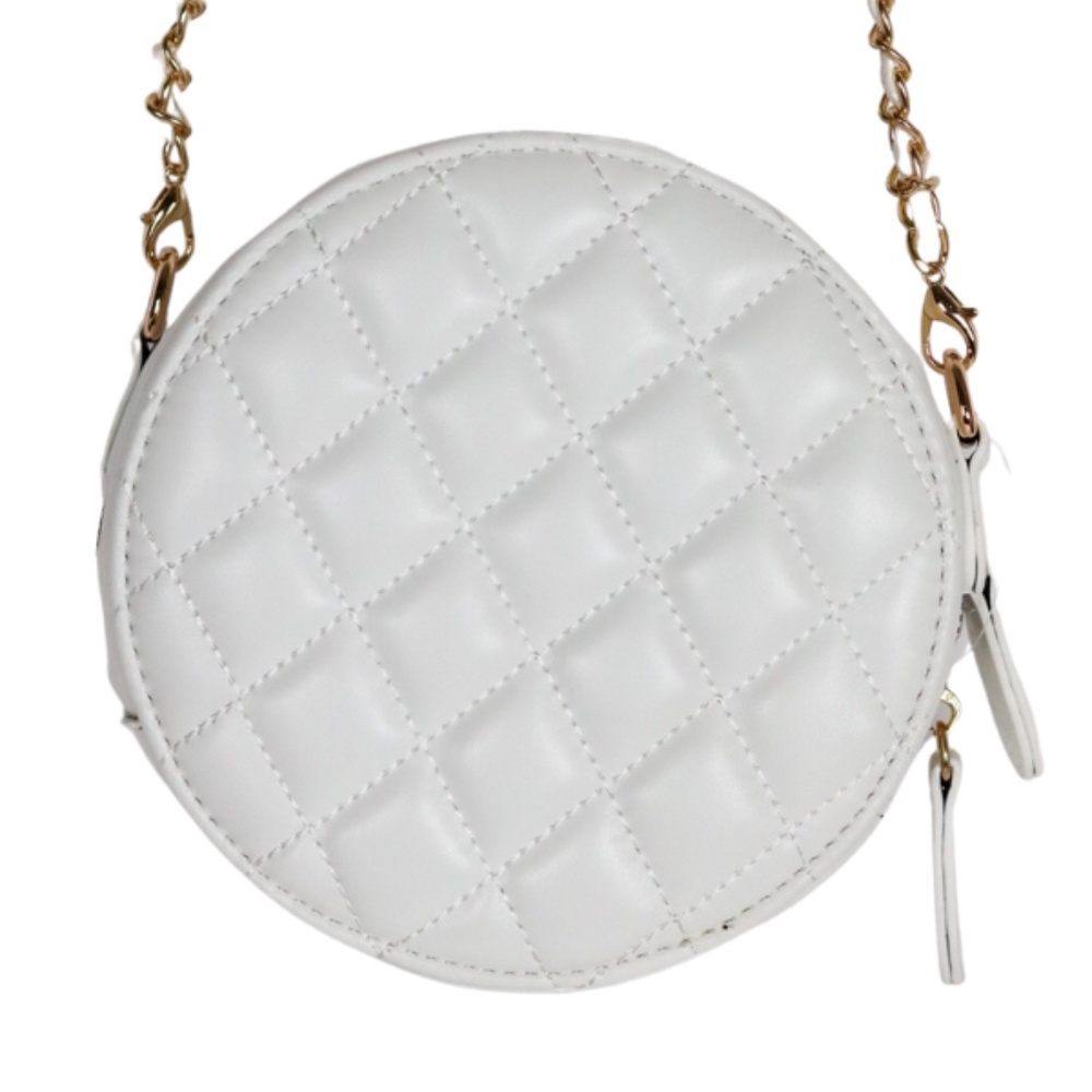 CIRCLE SHAPED CROSSBODY BAG WITH CHAIN LINK STRAP AND DETAILS - WHITE - Picture 5 of 5